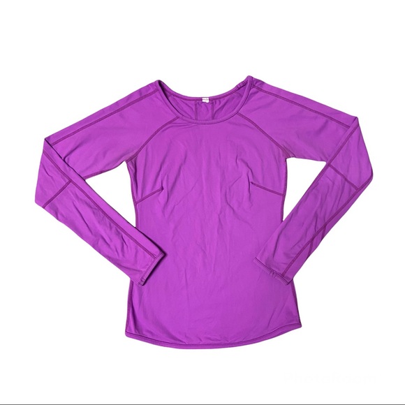 lululemon athletica Tops - LULULEMON Run Long Sleeve Women’s Size 4 Purple/Pink